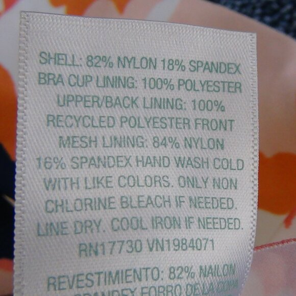 Kona Sol Full Cov Floral Raffle Sleeve Tummy Control One Piece Swimsuit 14 - 22 - Picture 8 of 14